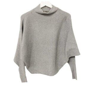 Heather Grey Ribbed Bat Sleeve Top